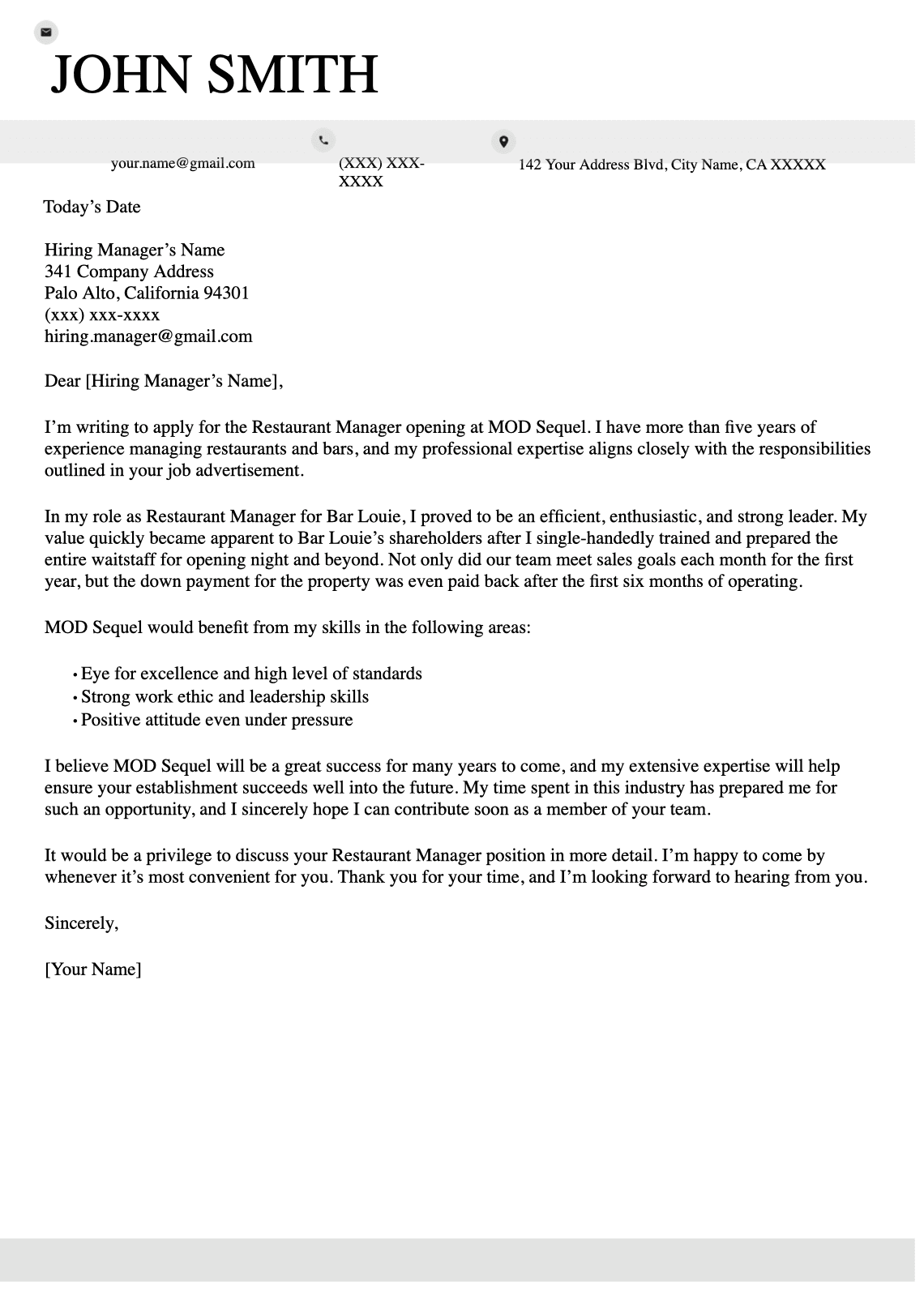 Modern Minimalist Cover Letter preview